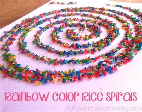 Rainbow Color Rice Spirals Activity