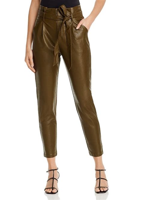 Lucy Paris Faux Leather Paperbag Waist Pants