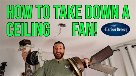 How To Take Down A Ceiling Fan Harbor Breeze Youtube