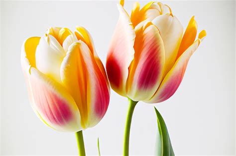 Premium Photo Bouquet Of Fresh Colorful Tulip Flowers Isolated On