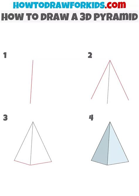 How to Draw a 3D Pyramid | Geometric shapes drawing, Pyramids, Simple ...