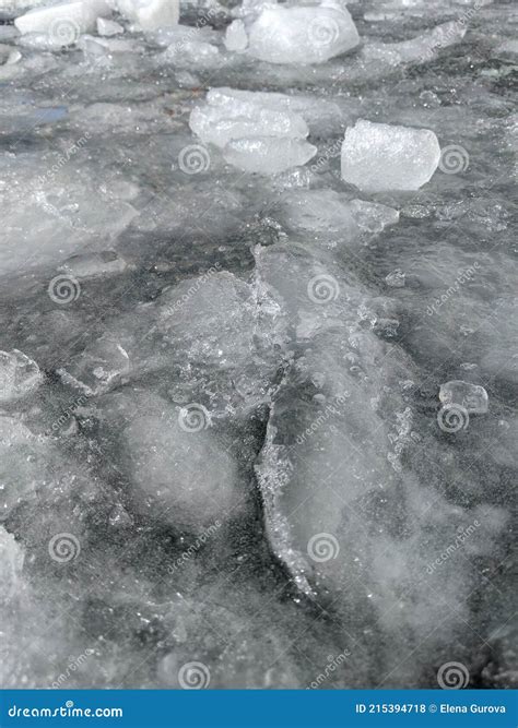 Ice Drift on the River. Ice Texture. Winter Background Stock Photo ...