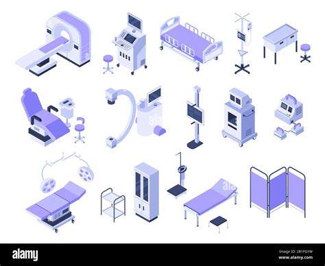 Isometric Hospital Tools Medical Diagnostic Equipment Healthcare