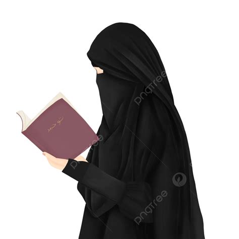 Una Mujer Musulmana Velada Está Leyendo Un Libro PNG Musulmán