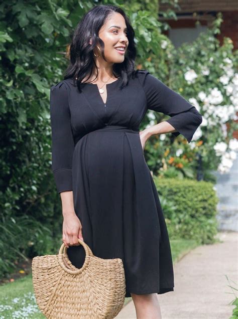 Black Maternity & Nursing Dress, Empire Waist | MARION – MARION Maternity