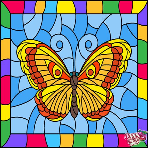 Artstation Stained Glass Butterfly Background