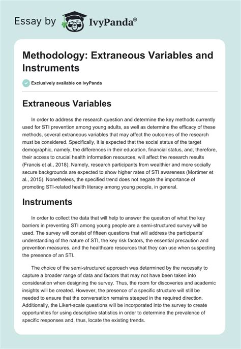 Methodology: Extraneous Variables and Instruments - 589 Words | Essay ... 