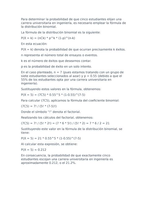 Autoevaluaci N De La Semana Para Determinar La Probabilidad De Que