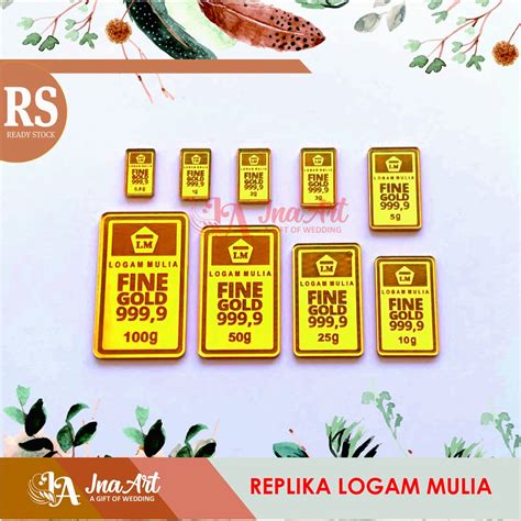 Jual Replika Logam Mulia Emas Batangan Akrilik Mirror Gold Shopee