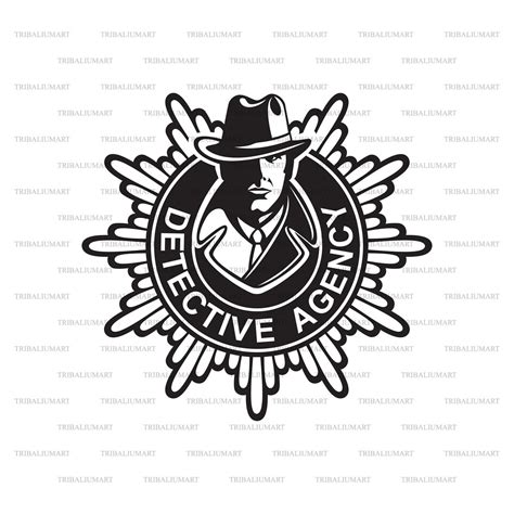 Detective Agency Badge Cut Files For Cricut Clip Art Silhouettes Eps