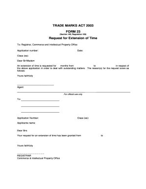 Fillable Online Cipo Gov Form Request For Extension Of Time Cipo