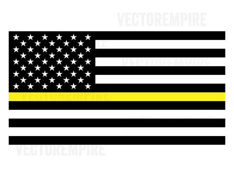 Thin Yellow Line Flag Svg American Flag Svg Dispatchers Etsy Uk