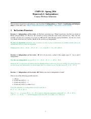 HW4 Solutions Pdf CMPS 10 Spring 2016 Homework 4 Independence