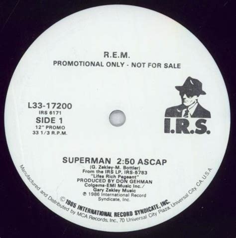 REM Superman Gold Promo Stamped US Promo 12 Vinyl Single 12 Inch