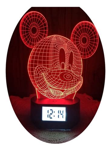 L Mpara Led Ilusi N D Reloj Alarma Mickey Mouse Cuotas Sin Inter S