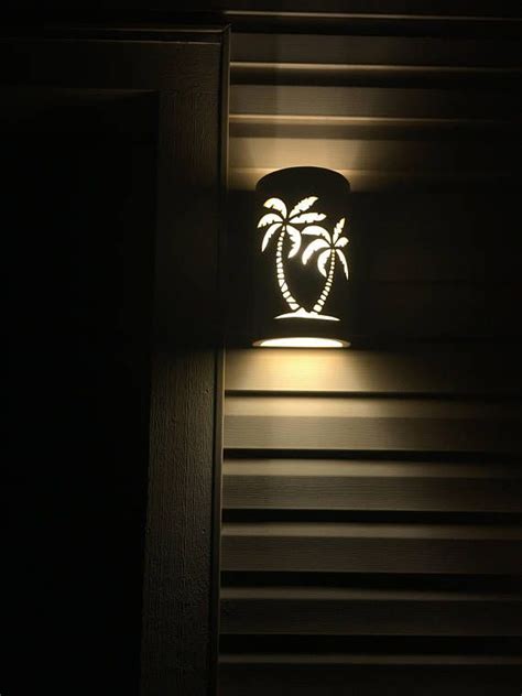 Palm Tree Outdoor Wall Sconce, Coastal Wall Light, Beach House Lights, Dark Sky Lights, Tropical ...