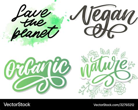 Organic Brush Lettering Hand Drawn Word Royalty Free Vector