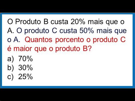 Porcentagem Variacao Percentual Exercicio Matematica Basica Youtube