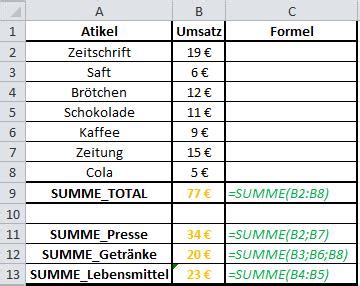 Excel Formel SUMME - Excelboy - Excel Formeln - Excel Beispiele