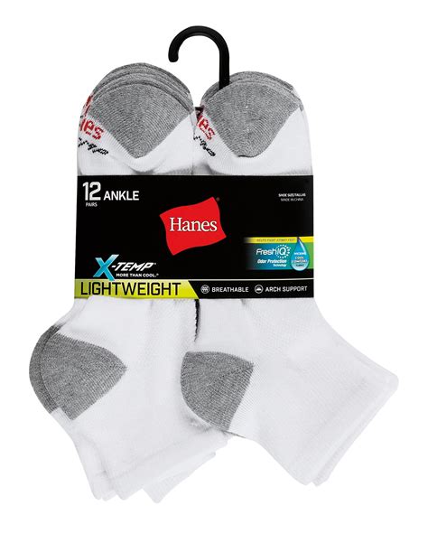 Hanes Men's FreshIQ™ X-Temp® Ankle Socks 12-Pack