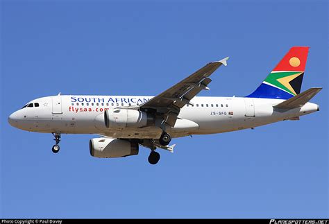 Zs Sfg South African Airways Airbus A319 131 Photo By Paul Davey Id