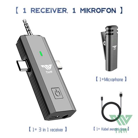 Jual TNW 3 IN 1 Microphone Wireless Dual Mikrofon Clip On Mic Bluetooth