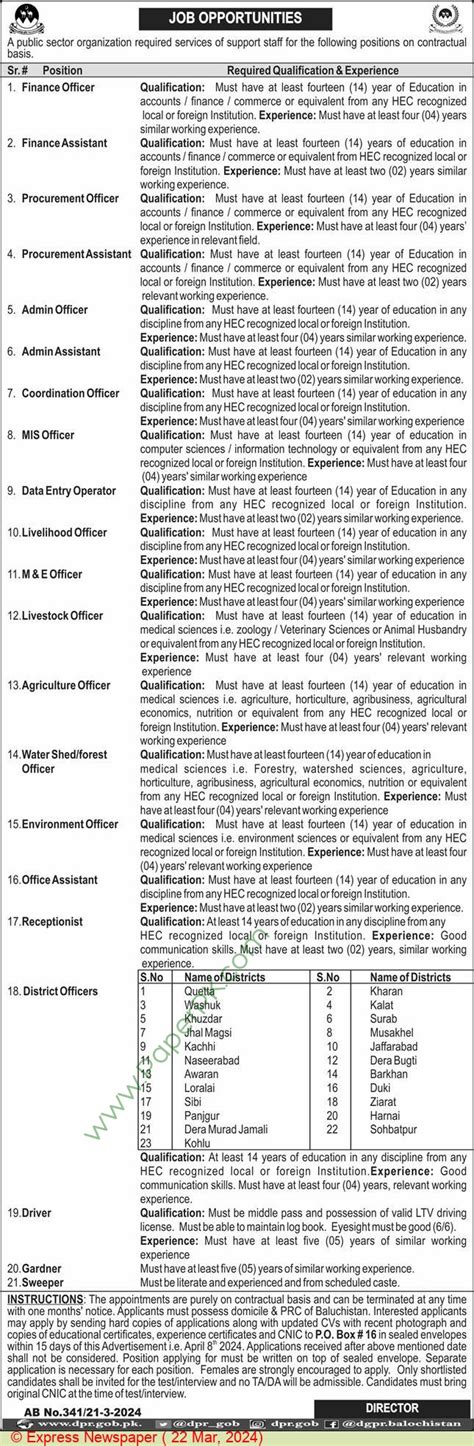 Mis Officer Jobs In Quetta At GOV Public Sector Organization Govt