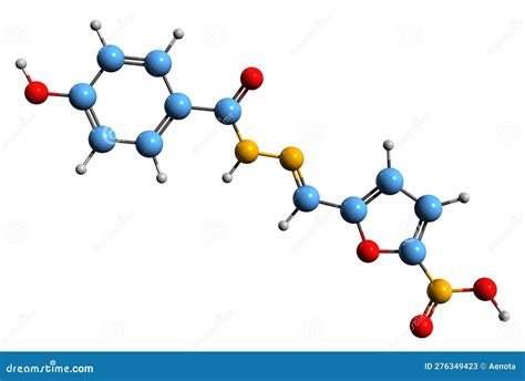 3D Image of Nifuroxazide Skeletal Formula Stock Illustration ...