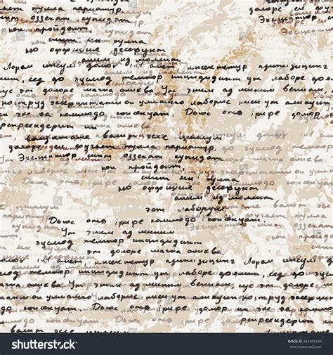 Vector Seamless Pattern With A Hand Written Latin Text On The Old Dirty