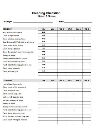 Commercial Kitchen Cleaning Checklist Pdf | Wow Blog