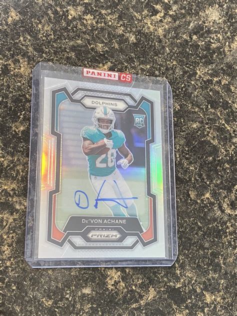 Panini Prizm De Von Devon Achane Rookie Silver Prizm Auto