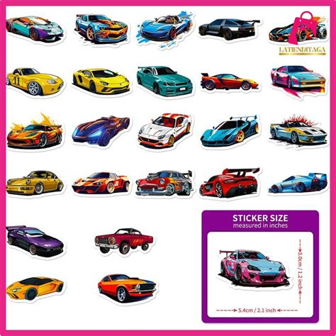 50 Pcs Racing Car Cartoon Anime Varied Stickers Pack for Kids Travel L ...