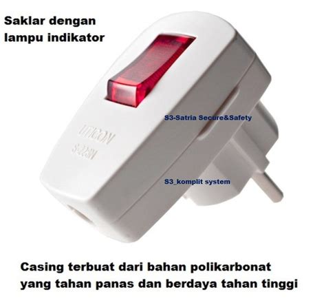 Jual Steker Saklar Uticon Colokan Listrik Klik On Off Indicator LED