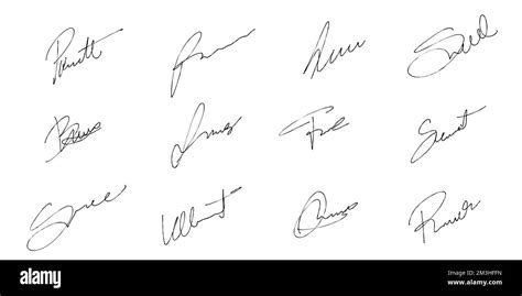 Jeu De Signatures D Criture Manuscrite Pack Vectoriel Avec Signature