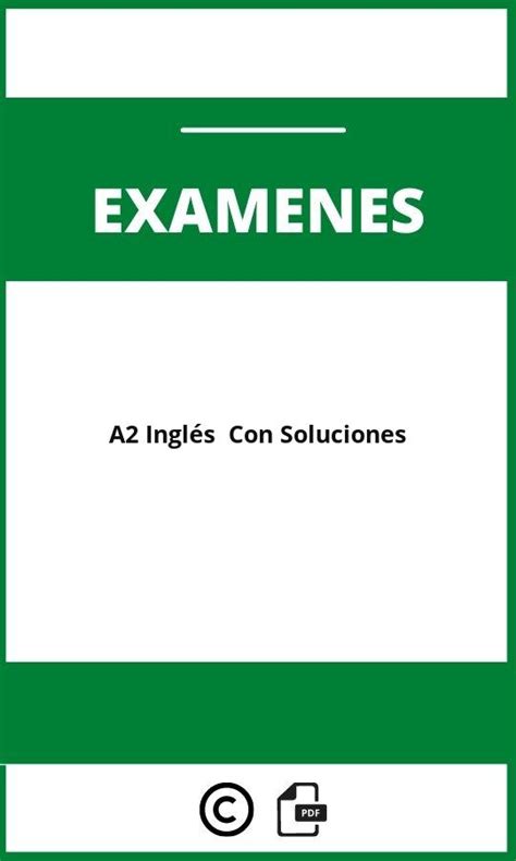 Examen A Ingl S Pdf Con Soluciones