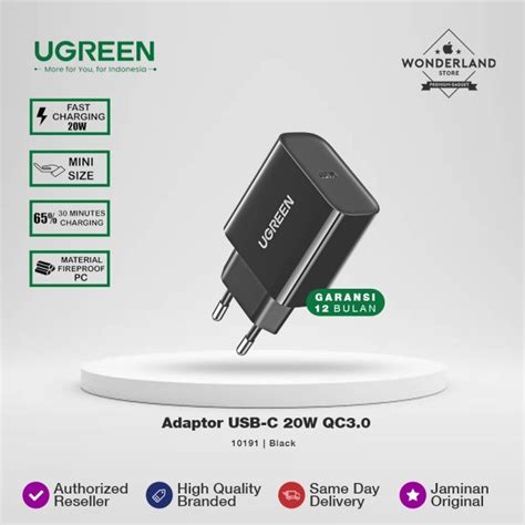 Jual Ugreen Wall Kepala Adaptor Usb C W Fast Charger Iphone Pd Qc