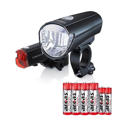 LED Fahrrad Beleuchtung Set 30 LUX Licht StVZO Lampe Scheinwerfer