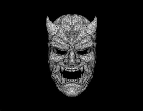 Oni Mask Traditional Japanese Demon Mask Wearable 3d Print 3d Model 3d