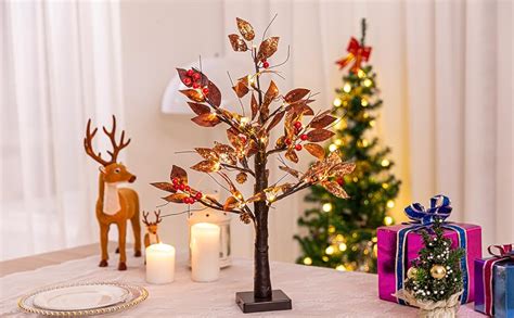 Amazon 2PC 20In Tabletop Mini Christmas Tree Set With 40 LED