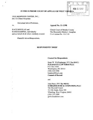 Fillable Online Courtswv Brief Of The Respondent West Virginia