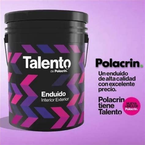 Enduido Polacrin Talento Interior Exterior Lts Premium Tioso Hogar