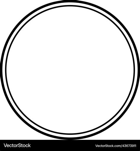 Double circle frame design border outline Vector Image