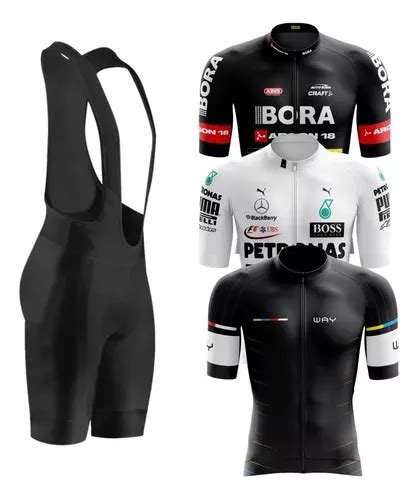 Conjunto De Ciclismo Masculino Bretelle E Camisa Ziper Total Frete grátis