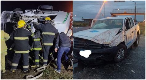 Tremendo accidente en Ruta 6 Volcó un camión tras fuerte choque con