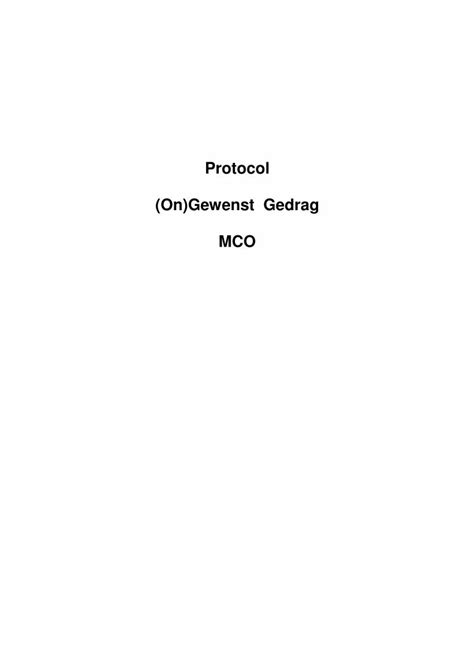 PDF Protocol On Gewenst Gedrag MCO Melding Ongewenst Gedrag En