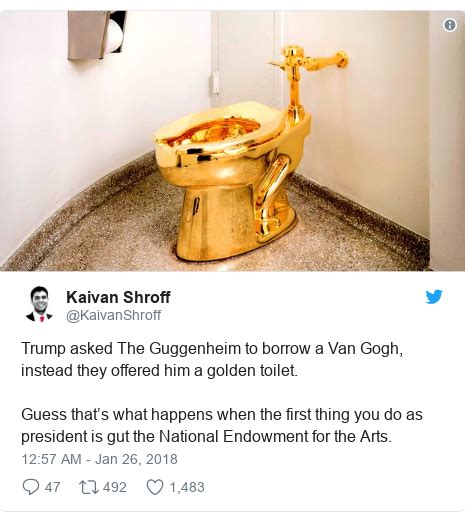 Museum Offers Gold Toilet To Trump Instead Of Van Gogh S Work Report