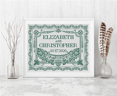 Sampler Cross Stitch Pattern Wedding Cross Stitch Pattern - Etsy