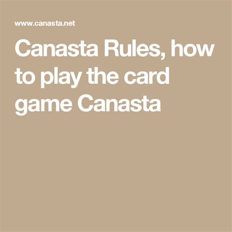 Canasta Rules For Players Printable