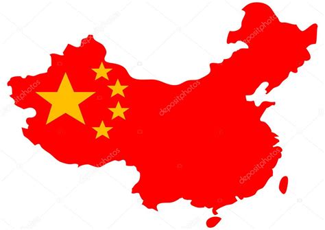 Bandera China En El Mapa Del Pa S Ilustraci N Vector Gr Fico Vectorial