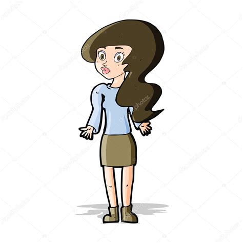 Cartoon Woman Shrugging Shoulders Stock Vector Image By ©lineartestpilot 49972671